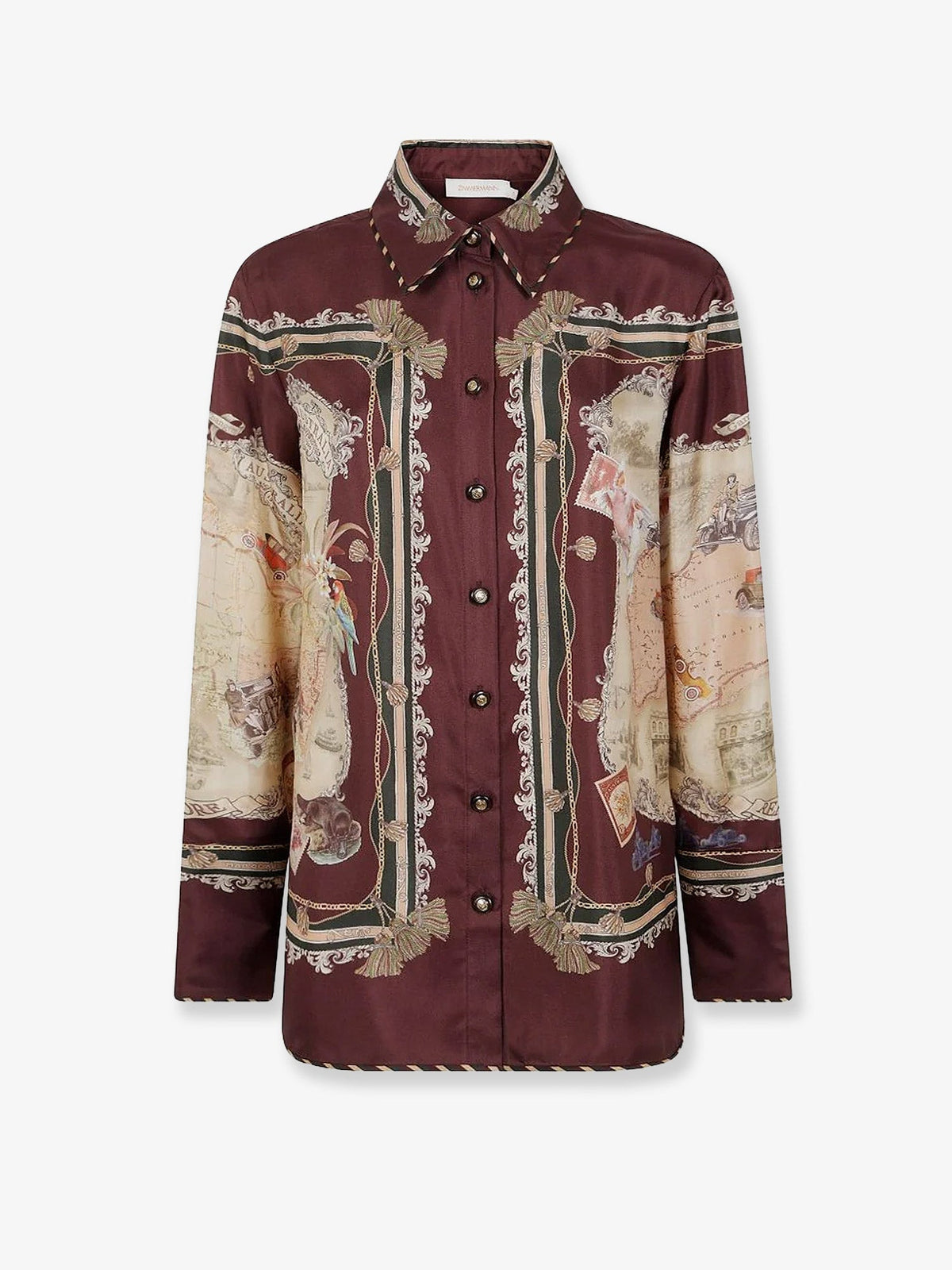 Zimmermann Valiant Silk Twill Shirt - Plumscarf