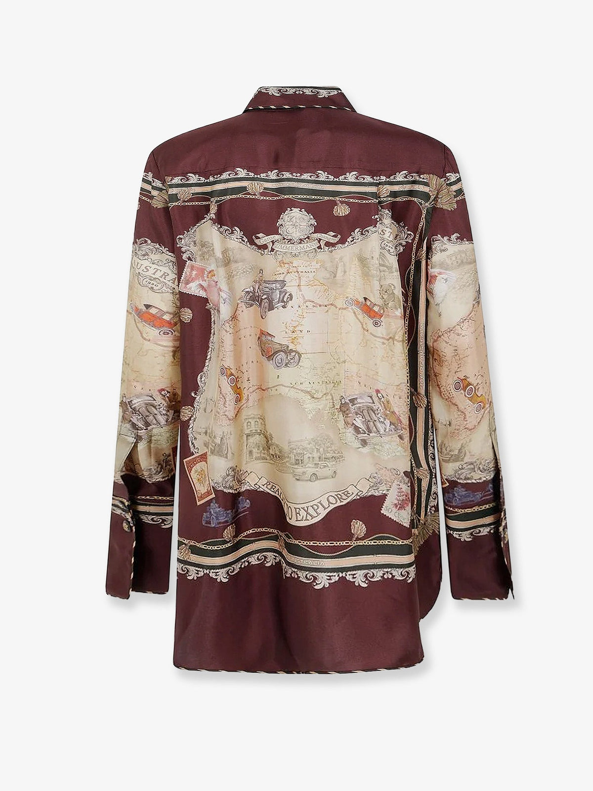 Zimmermann Valiant Silk Twill Shirt - Plumscarf