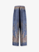 Zimmermann Valiant Track Silk trousers - Navy Paisley