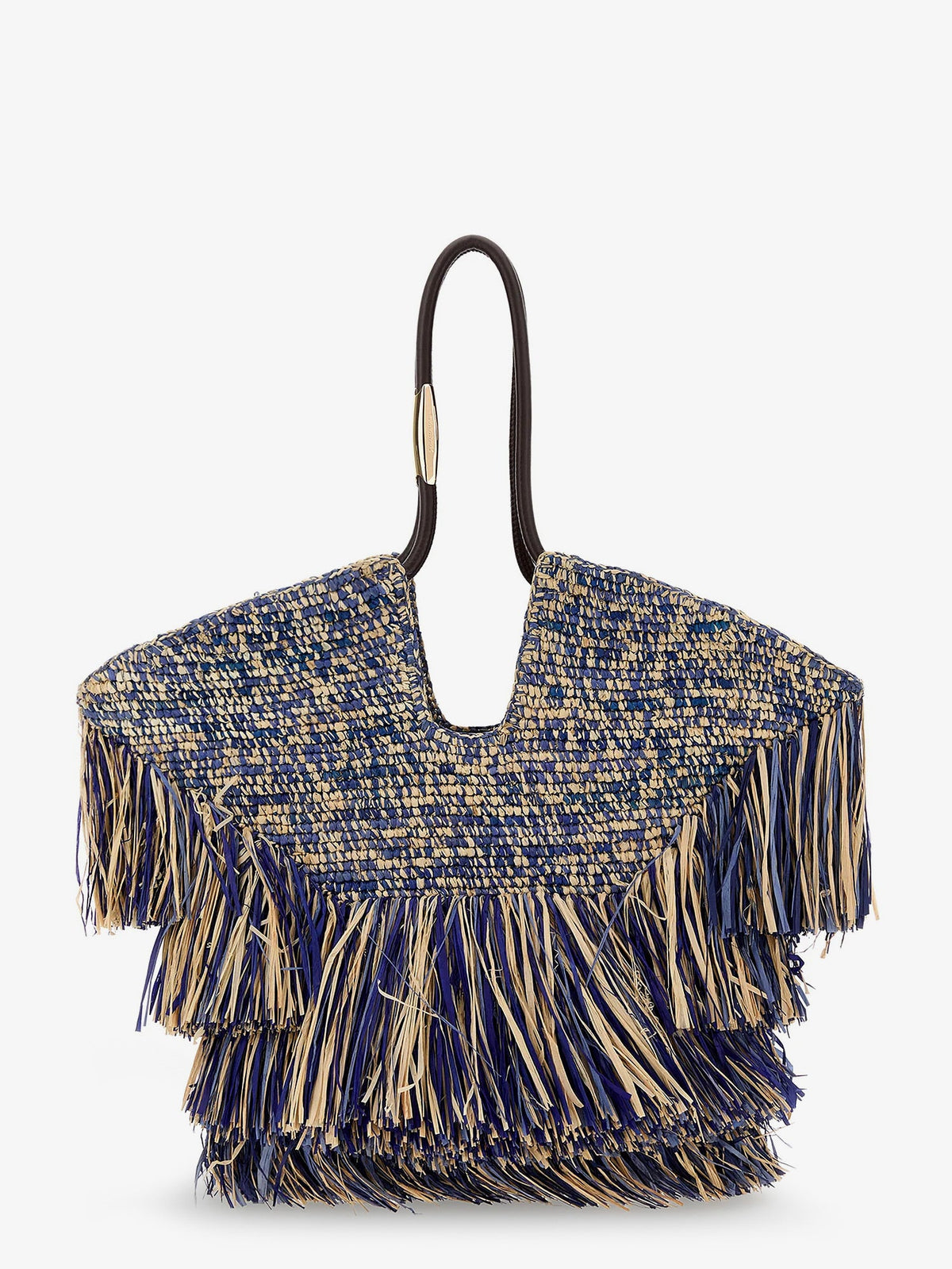 Zimmermann Goldentime raffia shoulder bag - Denimblue
