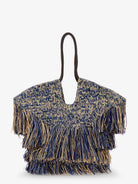 Zimmermann Goldentime raffia shoulder bag - Denimblue
