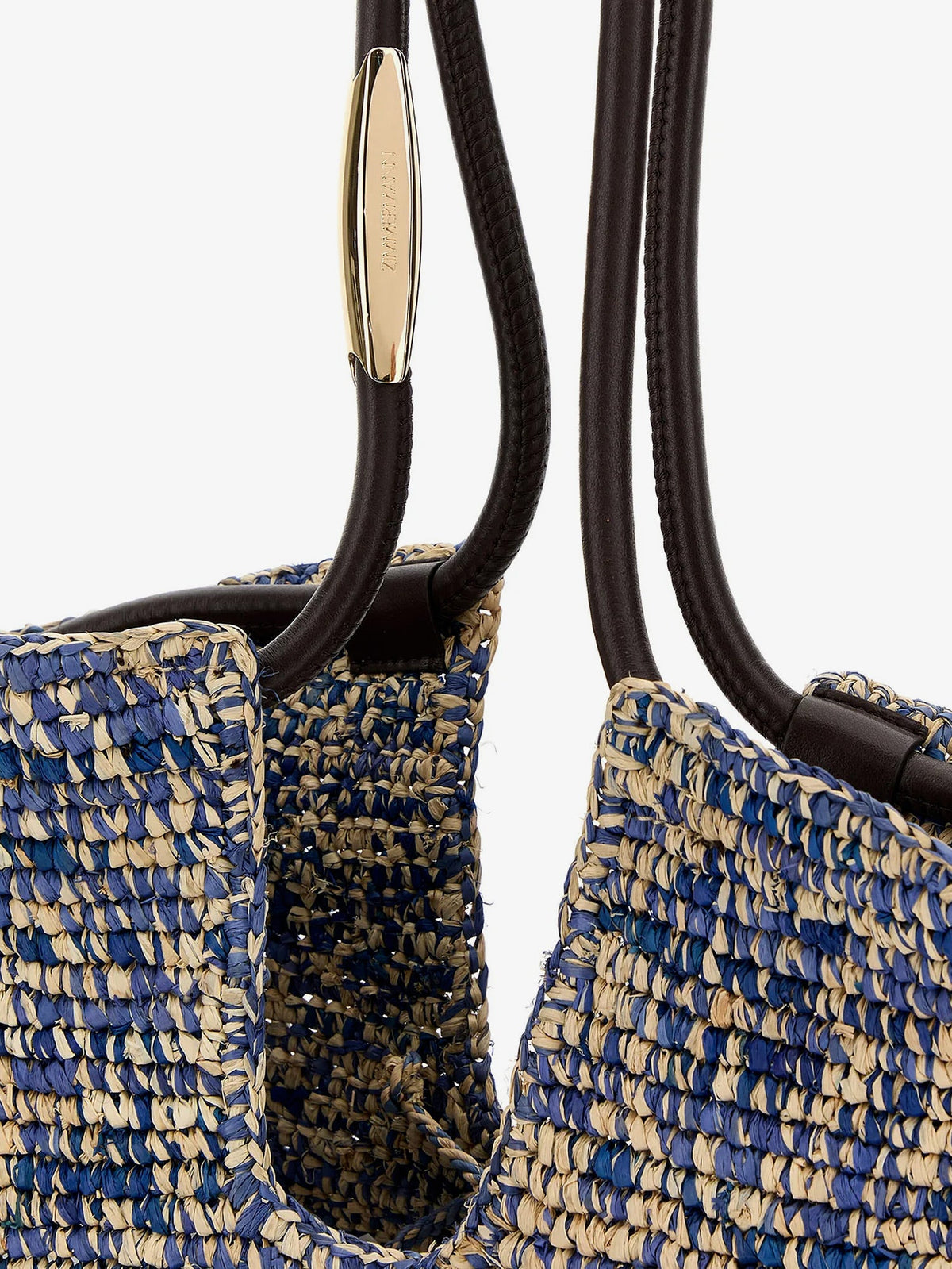 Zimmermann Goldentime raffia shoulder bag - Denimblue