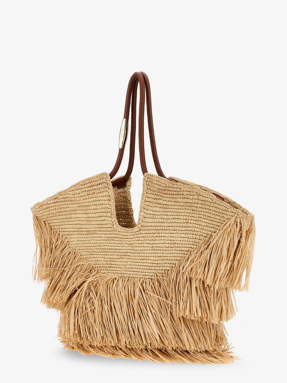 Zimmermann Goldentime raffia shoulder bag - Naturale