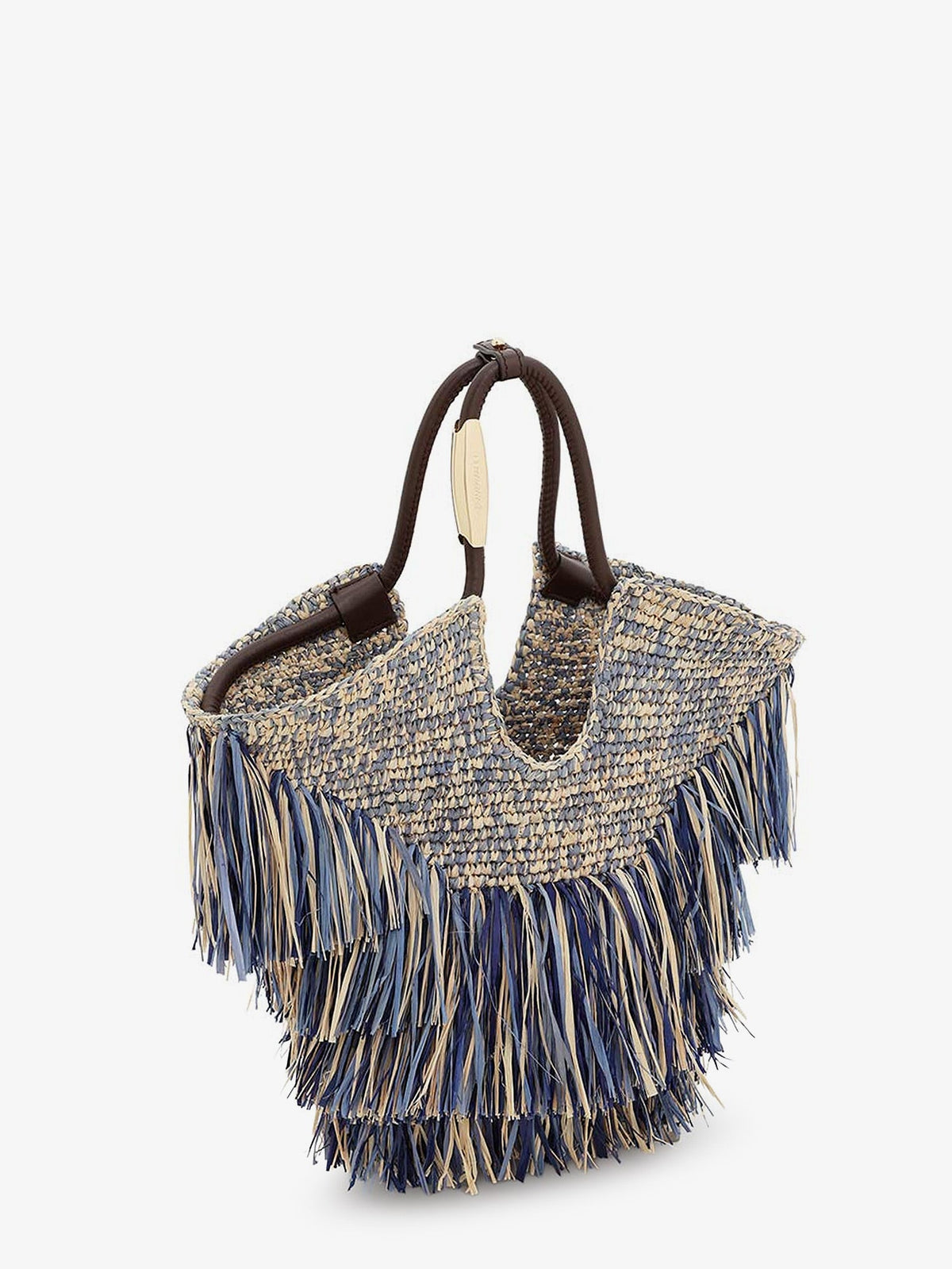 Zimmermann Goldentime raffia handbag - Denimblue