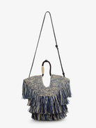 Zimmermann Goldentime raffia handbag - Denimblue