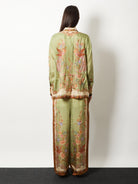 Zimmermann Indra silk trousers - Khaki Floral