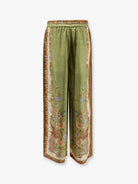 Zimmermann Indra silk trousers - Khaki Floral
