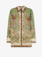 Zimmermann Indra silk shirt - Khaki Floral