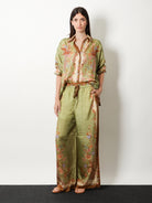 Zimmermann Indra silk shirt - Khaki Floral
