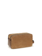 Brunello Cucinelli Suede Beauty Case - Nocciola+Tabacco