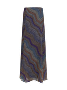 Missoni Sequined chevron lamé viscose long Skirt - Multiblu/Violet/Orange