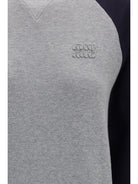 Miu Miu Bicolor crewneck Sweatshirt - Grigio+Blu