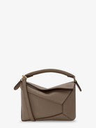 Loewe Puzzle Edge Mini Leather Handbag - Taupe