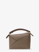 Loewe Puzzle Edge Mini Leather Handbag - Taupe