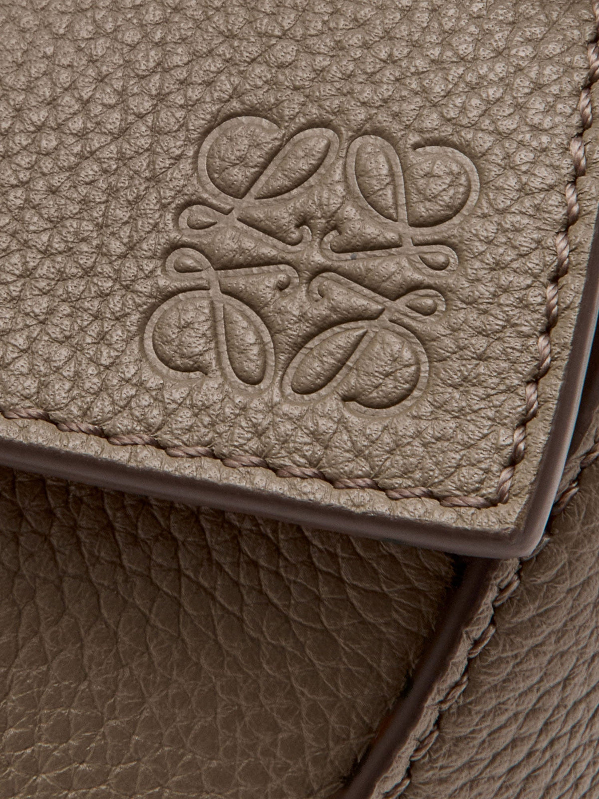 Loewe Puzzle Edge Mini Leather Handbag - Taupe