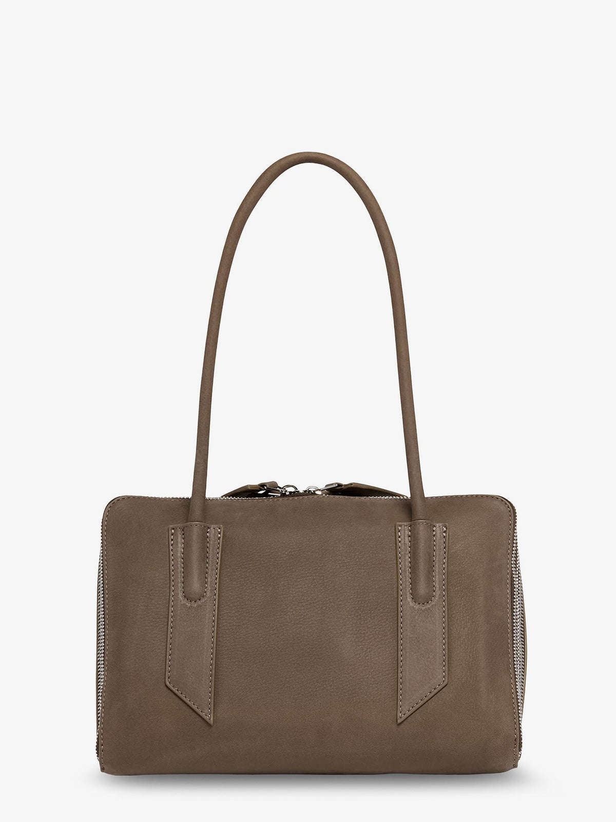 The Attico L'altra Di Milano suede shoulder bag - Grey