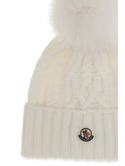 Moncler Wool and cashmere Beanie with pom-pom - White