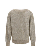 Brunello Cucinelli Sequined V-neck Sweater - Brown Caldo+Brown Dark
