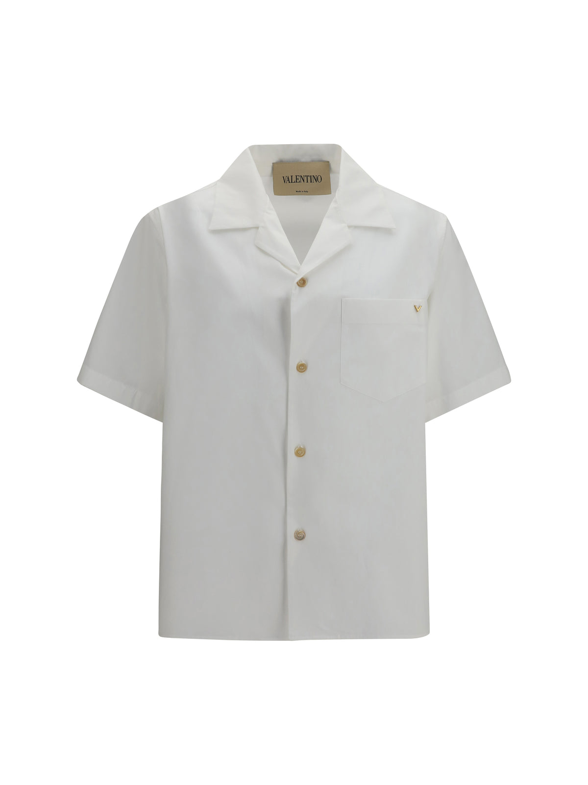 Valentino Short-sleeve Shirt with VLogo - White