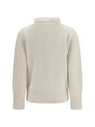 Forte_forte Wool and cashmere half zip Sweater - Pure