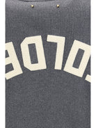 Golden Goose Cotton crewneck Sweater with back logo - Dark Grey Melange