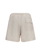 GCDS Striped all-over logo swim Shorts - Sandshell/Bone