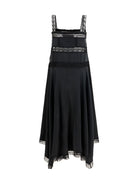 Ganni Silk maxi Dress with lace details - Black