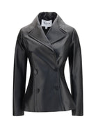 Alaïa Fitted leather Caban Coat - Noir Alaia