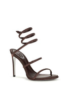 Rene Caovilla Cleo Sandals in satin - Fondant Satin/Burgundy