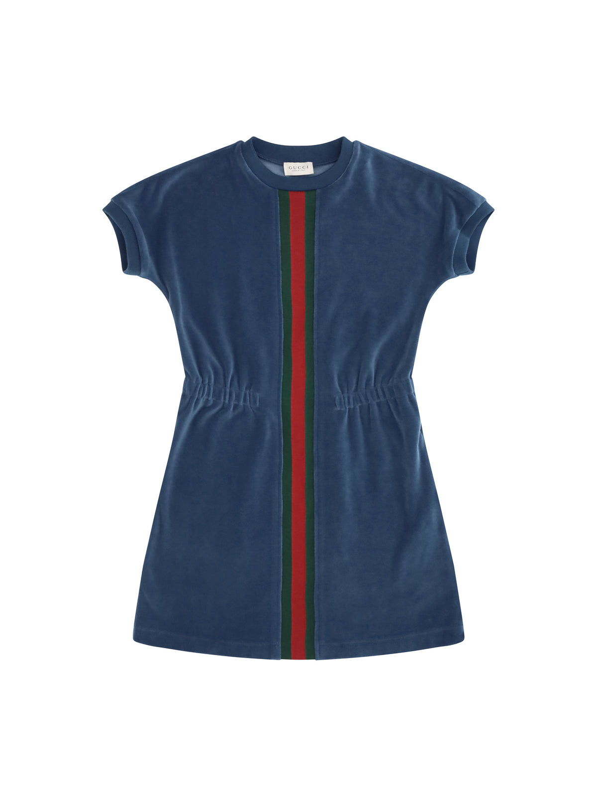 Gucci Chenille Web Stripe Dress for Girl - Blue Denim/Mix