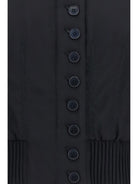 Alexander McQueen Buttoned Bomber Jacket with visible stitching - Black