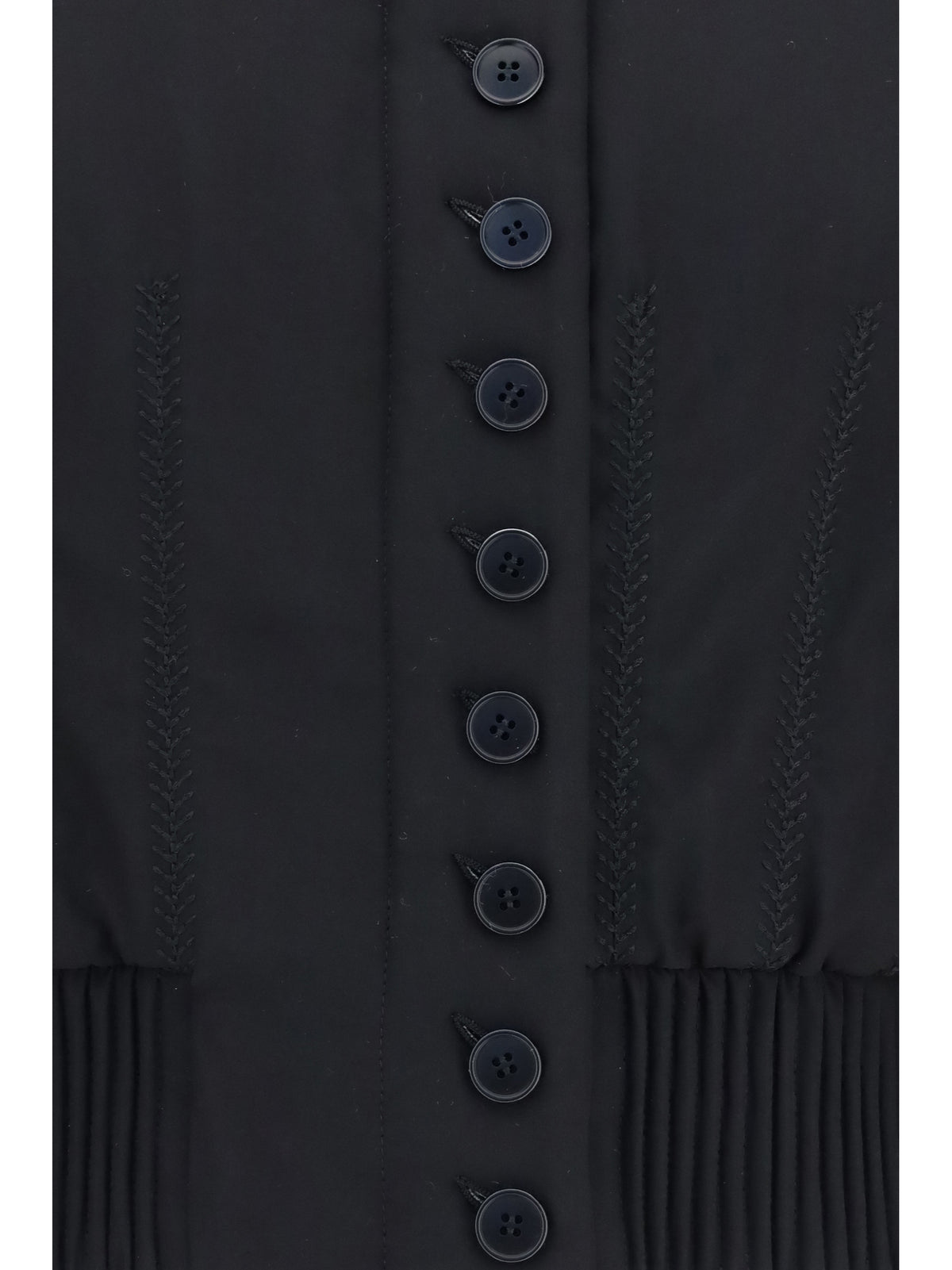 Alexander McQueen Buttoned Bomber Jacket with visible stitching - Black
