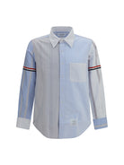 Thom Browne Funmix Striped Oxford Shirt - Light Blue
