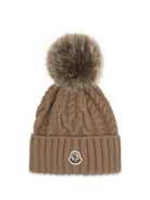 Moncler Wool and cashmere Pom-Pom Beanie - Khaki