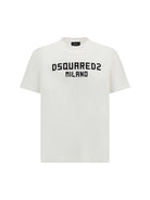 Dsquared2 T-shirt with “Dsquared2 Milano” logo printed - White
