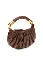 Balmain Ébène mini Bag in calfskin leather - 8Gm Marron Foncé
