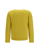 Valentino VLogo cable-knit cashmere Sweater - Yellow