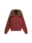 Prada Sweatshirt with a shearling collar - Burgundy