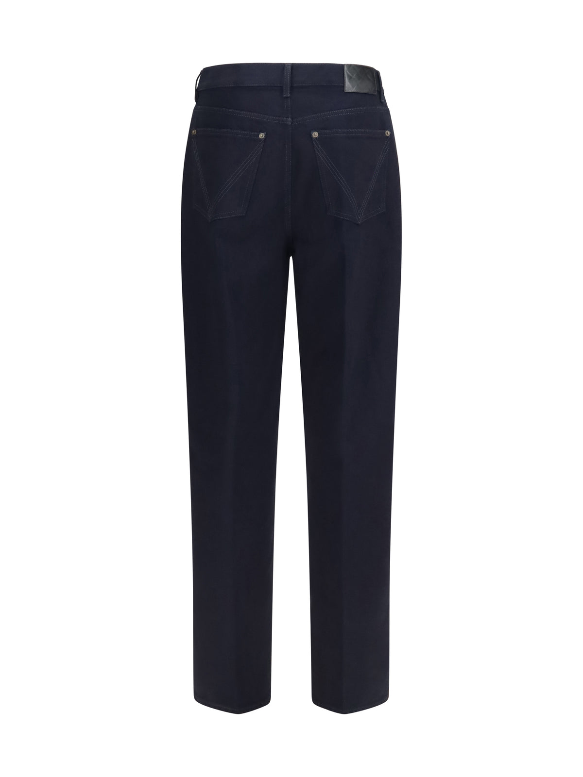 Bottega Veneta Wide-leg Jeans with Intrecciato patch - Dark Indigo
