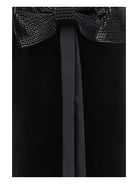 Self-Portrait Velvet Long Dress with decorative bow - Black