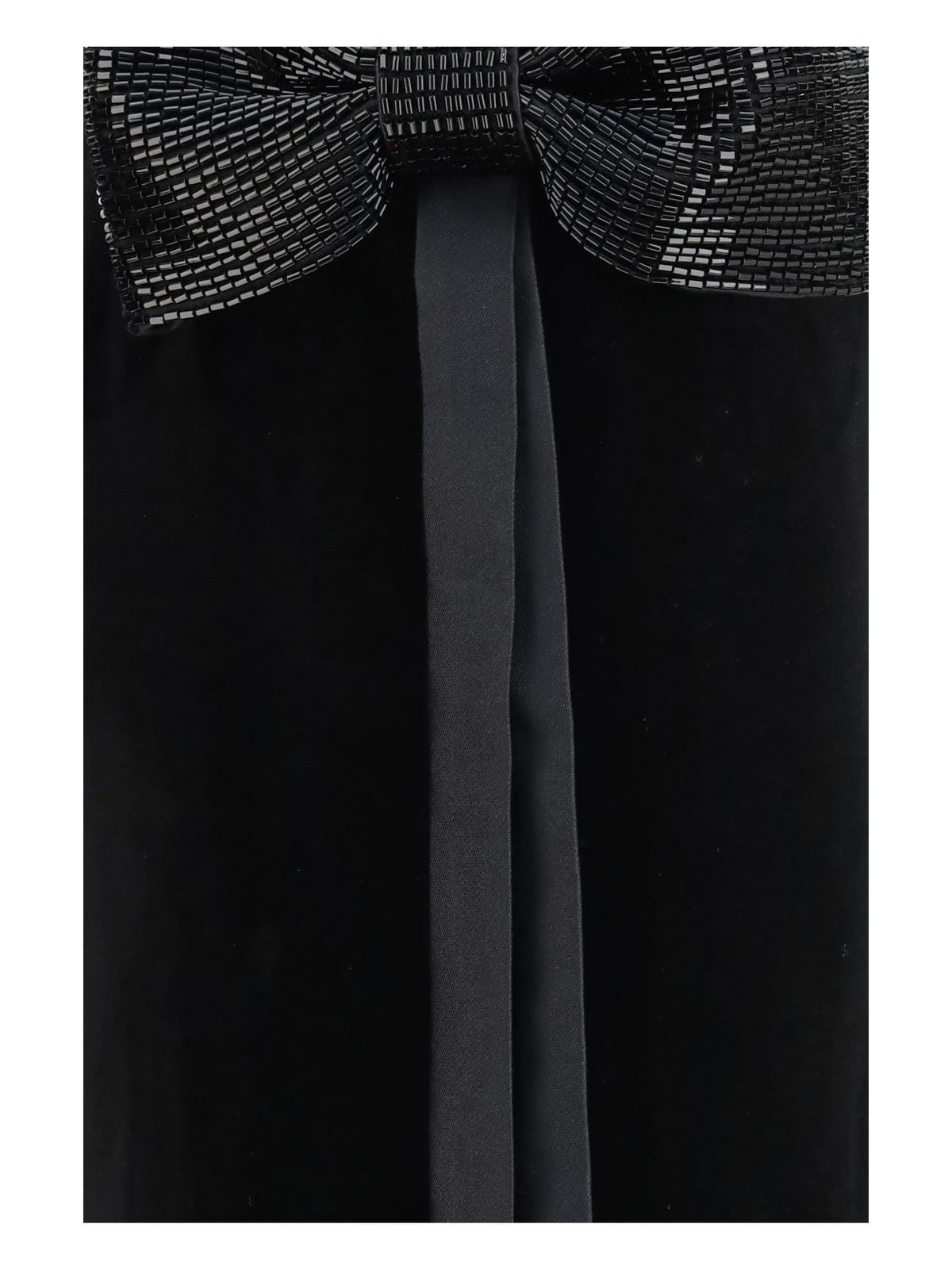 Self-Portrait Velvet Long Dress with decorative bow - Black