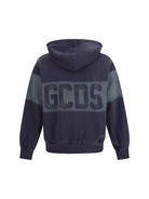 GCDS Spray Logo Hooded Sweatshirt - Meteorite/Grey
