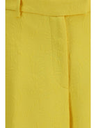 Dries Van Noten Wide-leg Pants with all-over jacquard pattern - Yellow