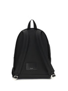 Saint Laurent City Backpack in leather and nylon - Black/Black/Black/Black
