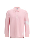 Thom Browne Piqué long-sleeve Polo - Lt Pink