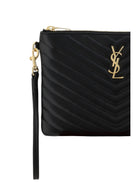 Saint Laurent Matelassé Clutch Bag - Black