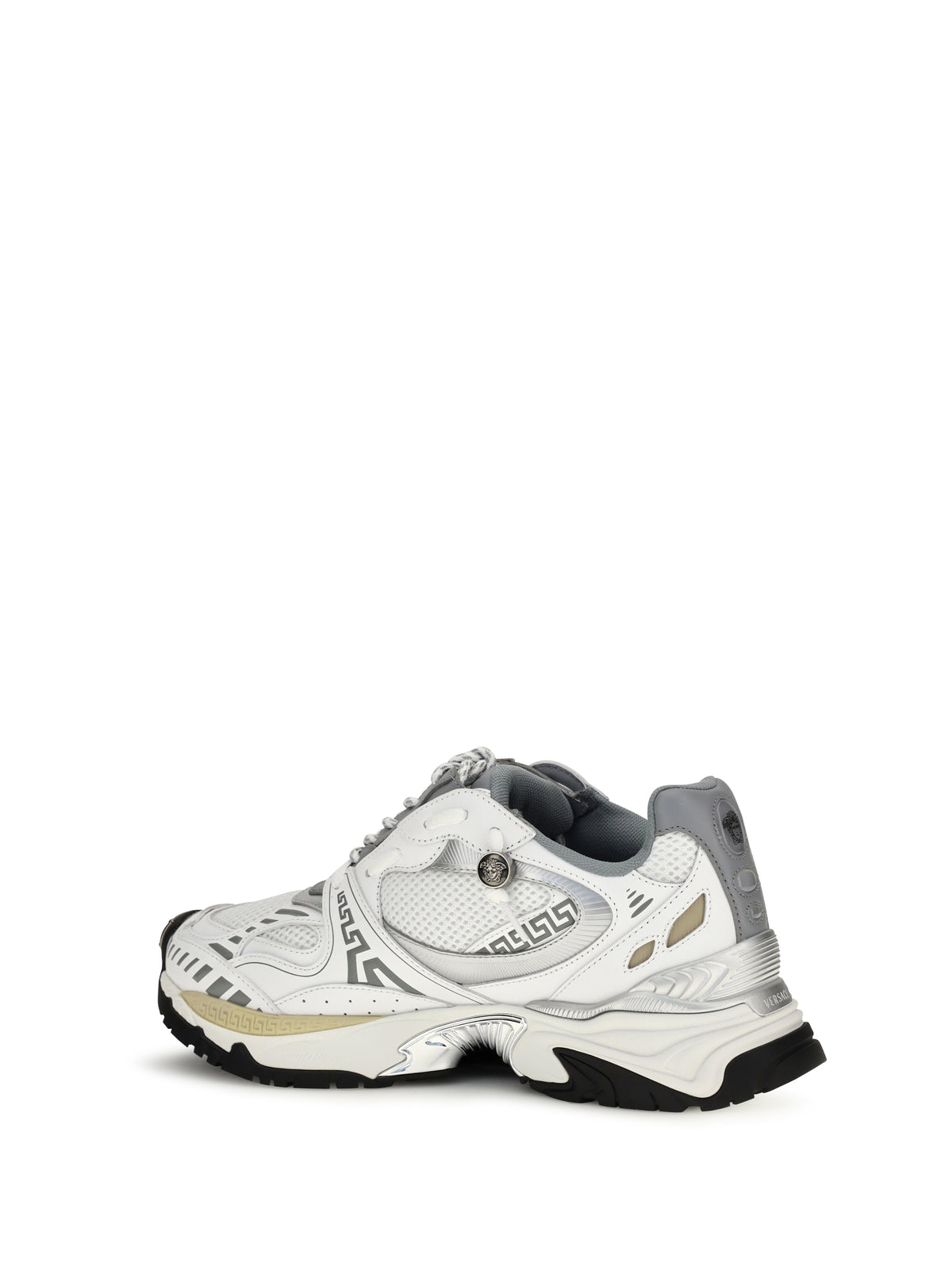 Versace Icaro Sneakers in fabric, mesh and leather - 6Ed9K-White+Silver+Concrete-Palladium '82