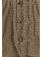 Dries Van Noten Buttoned high-neck Cardigan - Champagne