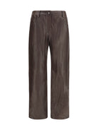 Magda Butrym Straight-leg leather Pants - Brown