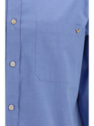 Valentino Lightweight cotton Shirt with VGold - Cloudless Sky